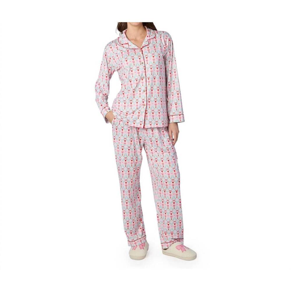 NEW TWO'S COMPANY nutcracker pajama in pink